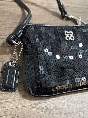 Coach black sequins evening universal small wristlet